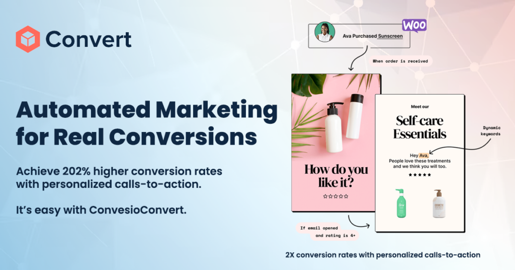ConvesioConvert personalized marketing automation tool for WordPress and WooCommerce